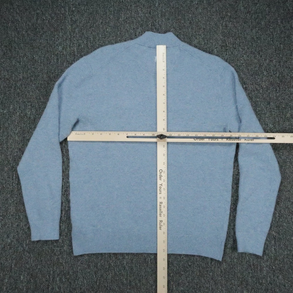 johnnie O Sweater Mens Large Blue Esteban Johnny Collar Pullover Wool Cashmere - Picture 7 of 10